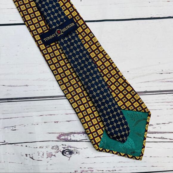 Tommy Hilfiger 100% silk made in Italy tie vintage - Picture 6 of 8